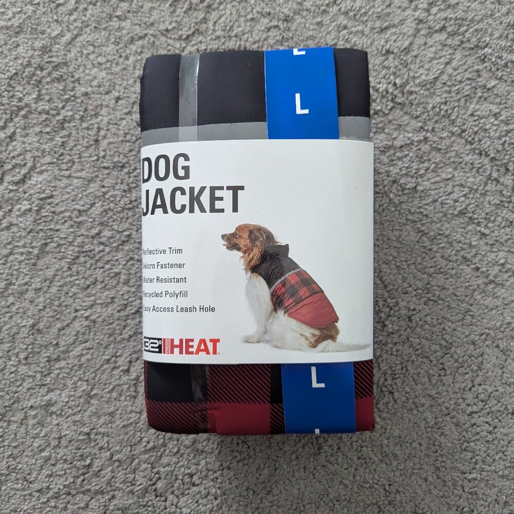 NWT 32 Degrees Heat/Water Resistant & Reflective Dog Jacket, Medium & Large